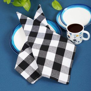 100% Cotton Set of 4 Pack Kitchen Buffalo check Size 20''*30 Inch  BLACK FRIDAY